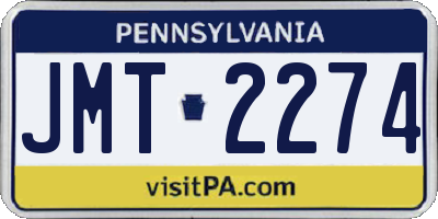 PA license plate JMT2274