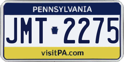 PA license plate JMT2275