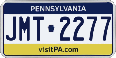 PA license plate JMT2277