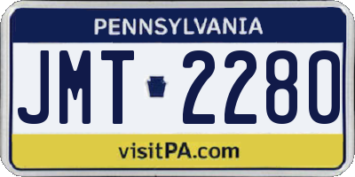 PA license plate JMT2280