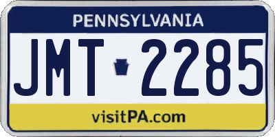 PA license plate JMT2285