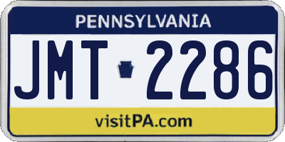 PA license plate JMT2286