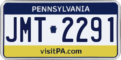 PA license plate JMT2291