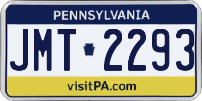 PA license plate JMT2293