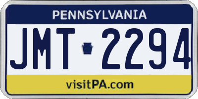 PA license plate JMT2294