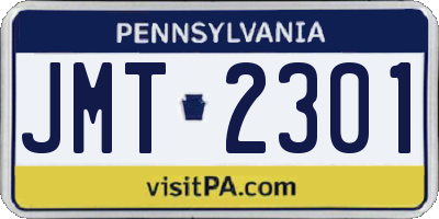 PA license plate JMT2301