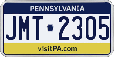 PA license plate JMT2305