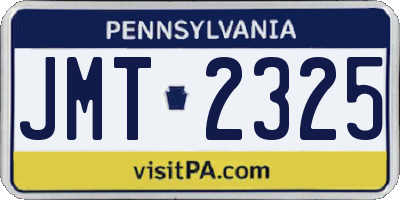 PA license plate JMT2325