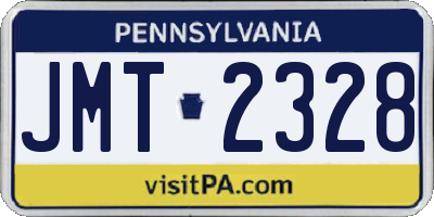 PA license plate JMT2328