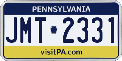 PA license plate JMT2331