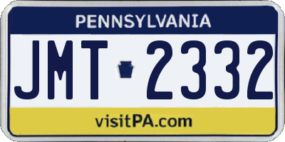 PA license plate JMT2332