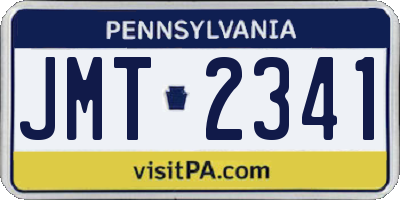 PA license plate JMT2341