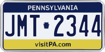 PA license plate JMT2344