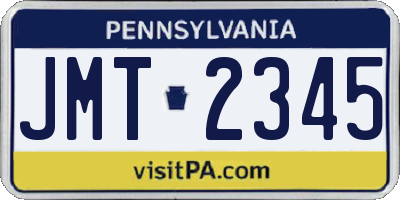 PA license plate JMT2345