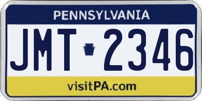 PA license plate JMT2346