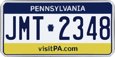 PA license plate JMT2348