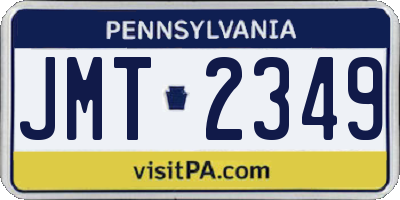 PA license plate JMT2349