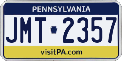 PA license plate JMT2357