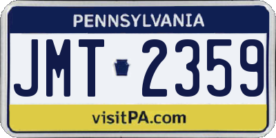 PA license plate JMT2359