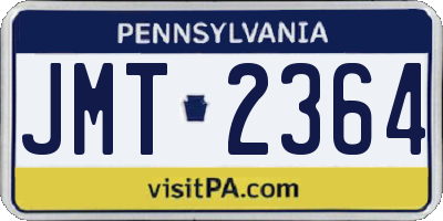 PA license plate JMT2364