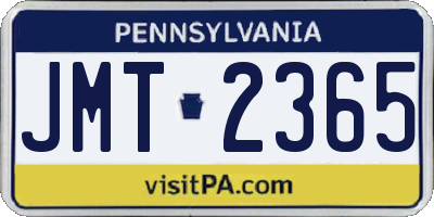PA license plate JMT2365