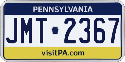 PA license plate JMT2367
