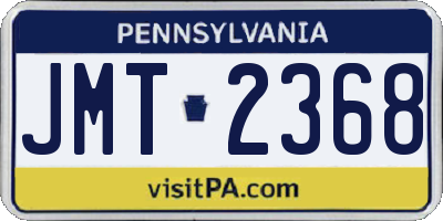 PA license plate JMT2368