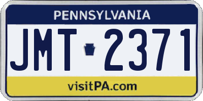 PA license plate JMT2371