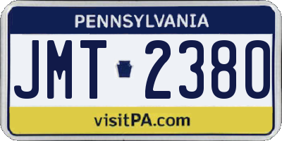 PA license plate JMT2380