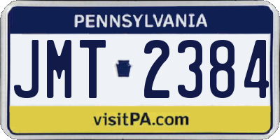 PA license plate JMT2384