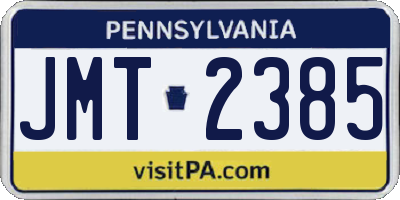 PA license plate JMT2385