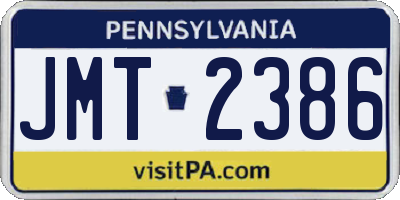 PA license plate JMT2386
