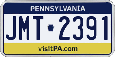 PA license plate JMT2391