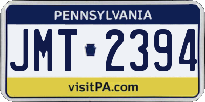 PA license plate JMT2394
