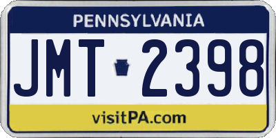 PA license plate JMT2398