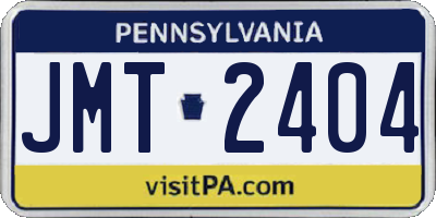 PA license plate JMT2404