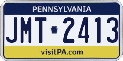 PA license plate JMT2413