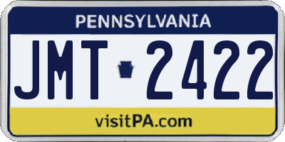 PA license plate JMT2422