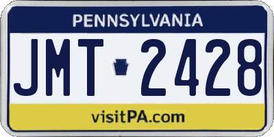 PA license plate JMT2428