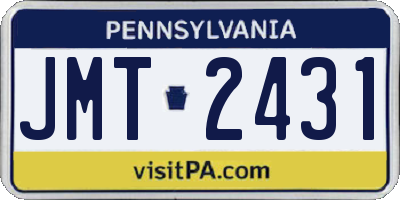 PA license plate JMT2431