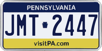 PA license plate JMT2447