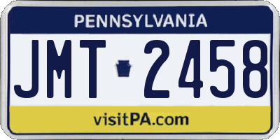 PA license plate JMT2458