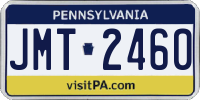 PA license plate JMT2460