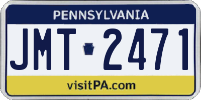 PA license plate JMT2471