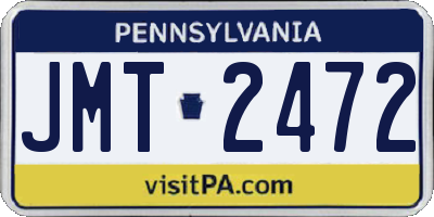 PA license plate JMT2472