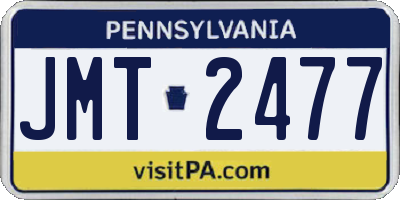 PA license plate JMT2477