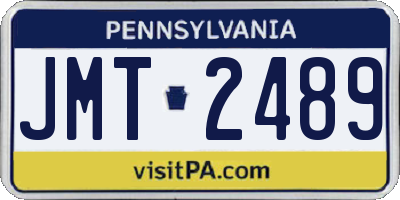 PA license plate JMT2489