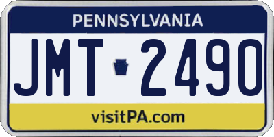 PA license plate JMT2490