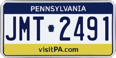 PA license plate JMT2491