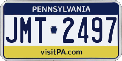 PA license plate JMT2497